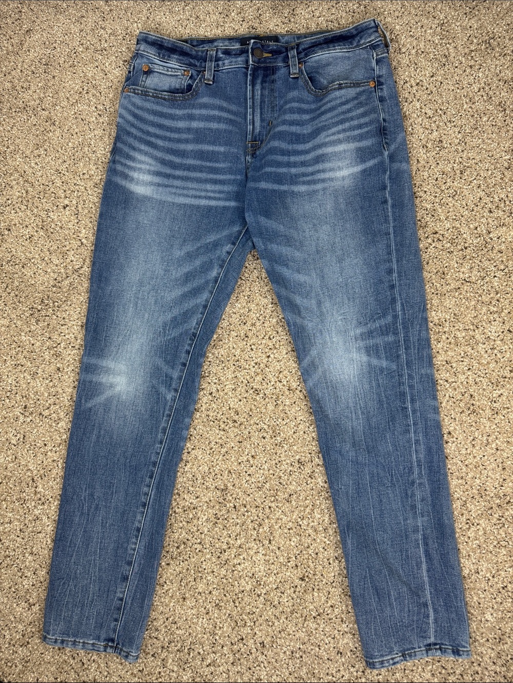 Aeropostale Men's Medium Blue Athletic Skinny Denim Jeans 32/32